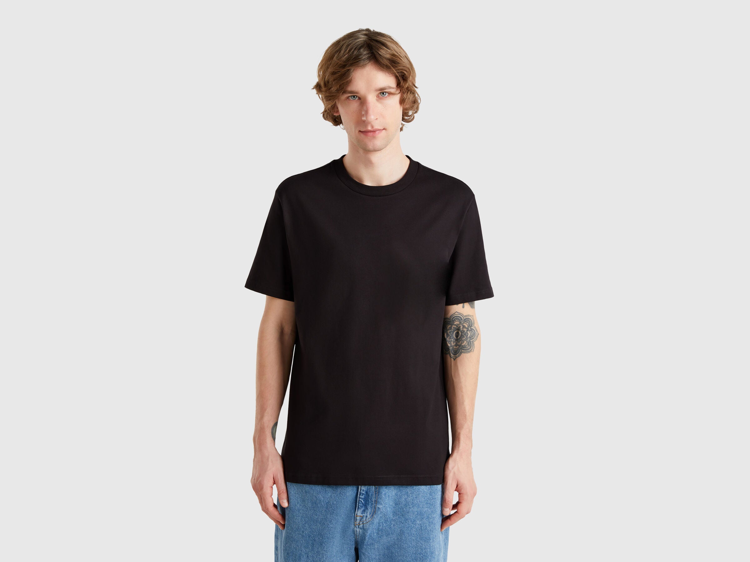 Matte Black Cotton Tee Shirt