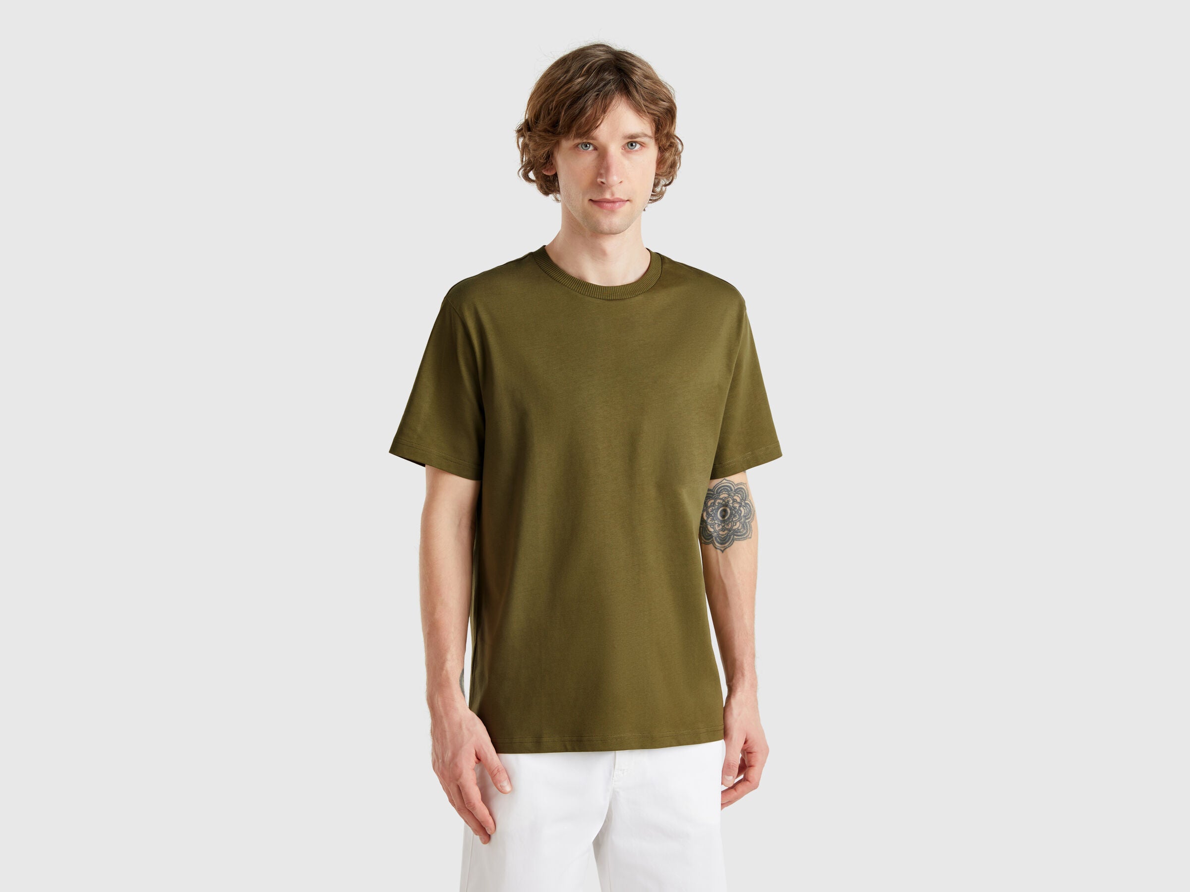 Olive Glow Cotton Tee Shirt