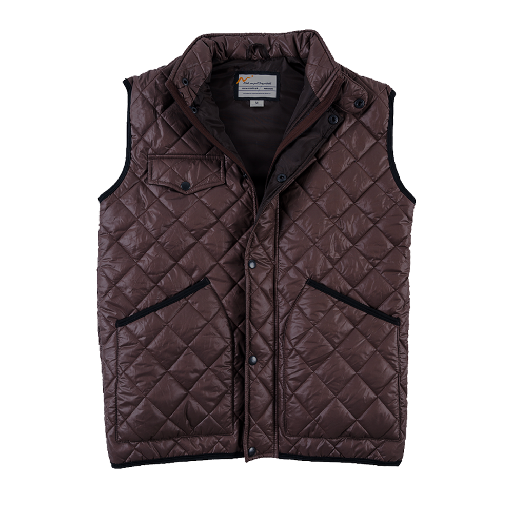 Men Brown Diamond Quilted Puffer Jacket