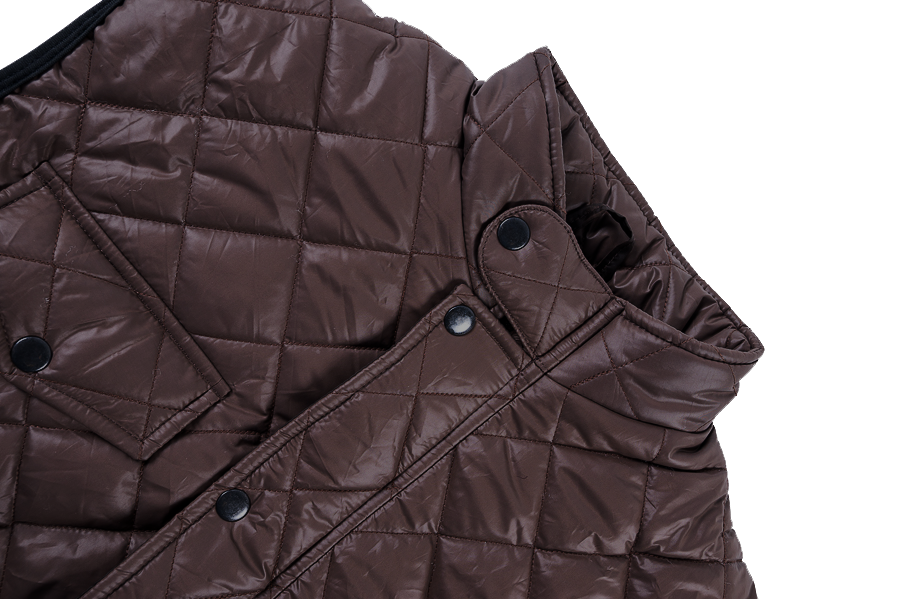 Men Brown Diamond Quilted Puffer Jacket