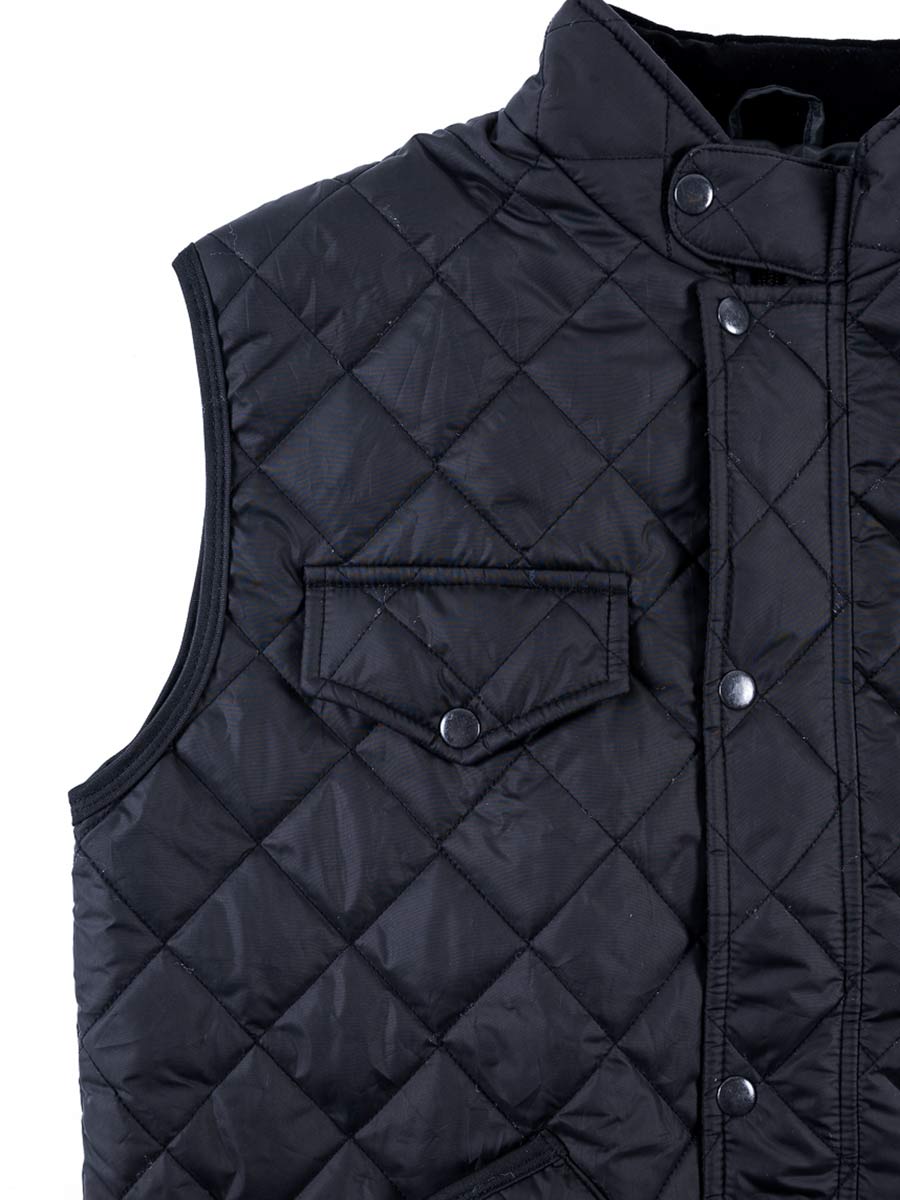 Men Black Diamond Quilted Puffer Jacket