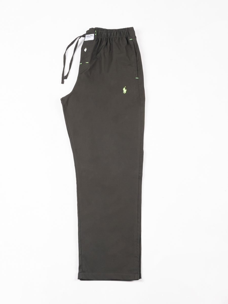 Classic Olive Cotton Pajama with Signature Embroidered Logo