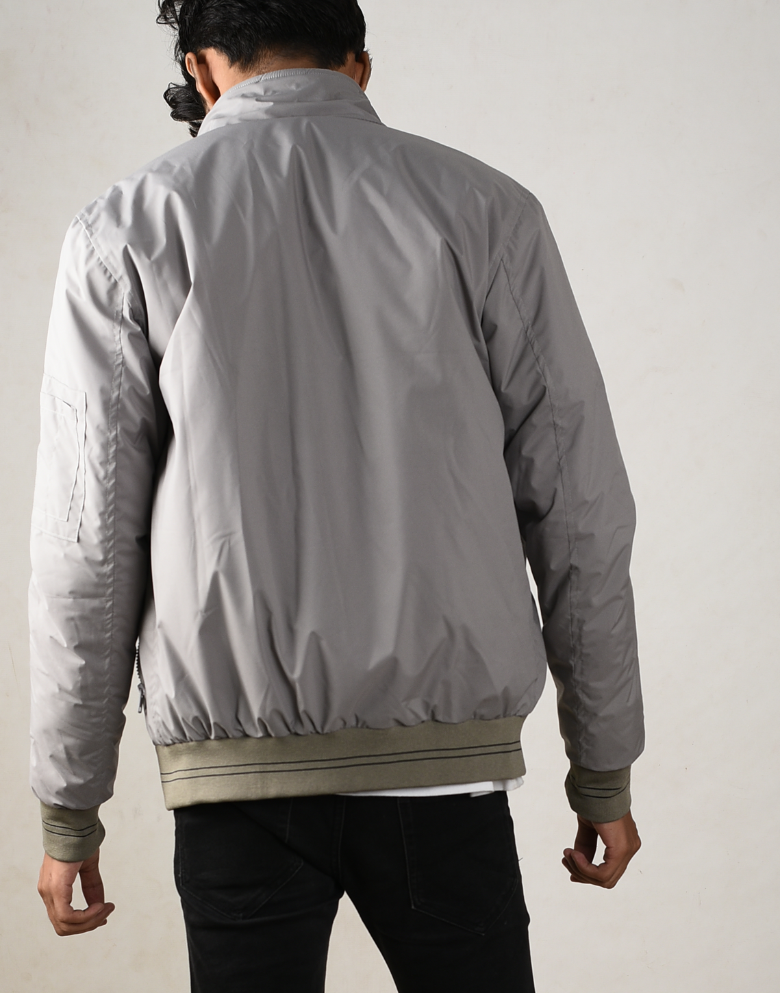 Stormy Gray Bomber Jacket