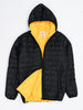 Load image into Gallery viewer, Black/Yellow Hooded Puffer Jacket