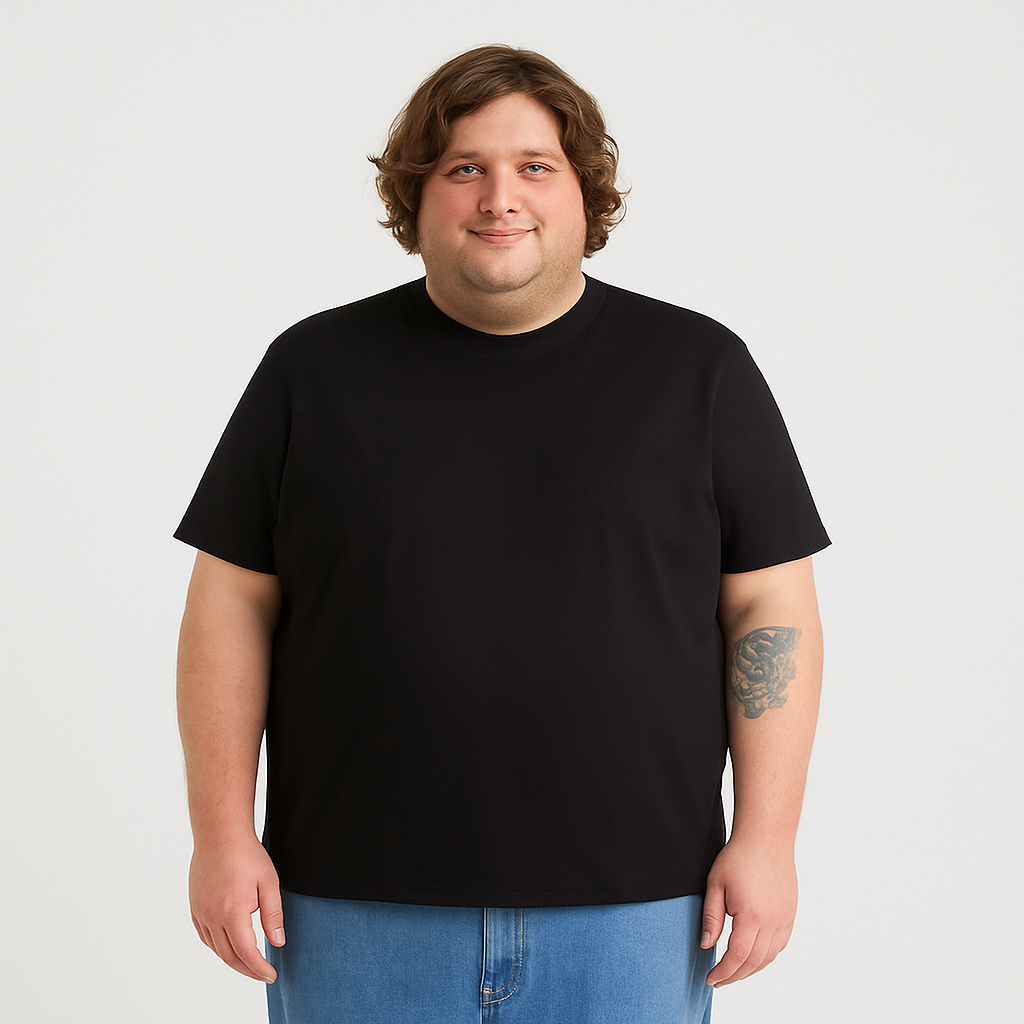 Matte Black Cotton Tee Shirt