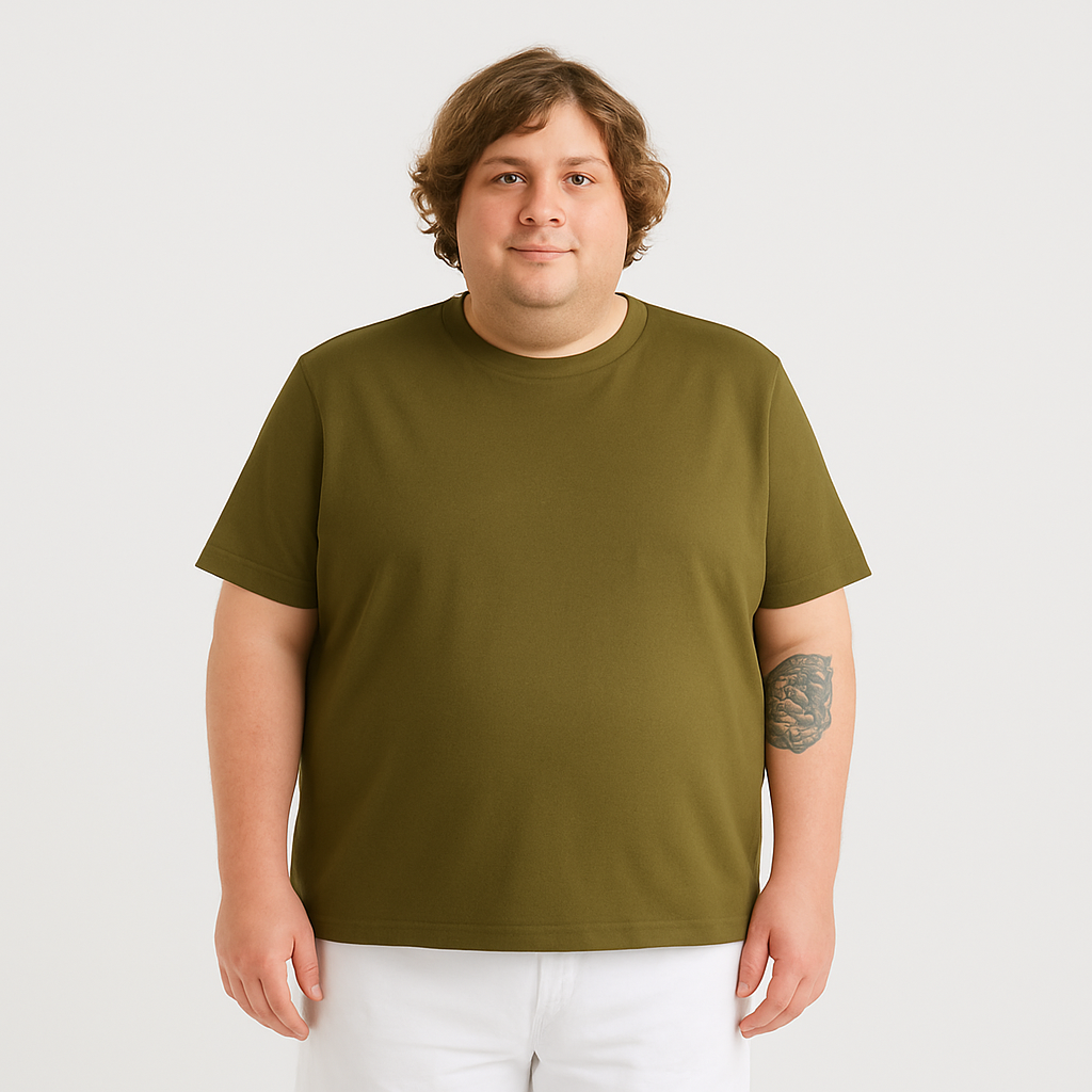 Olive Glow Cotton Tee Shirt