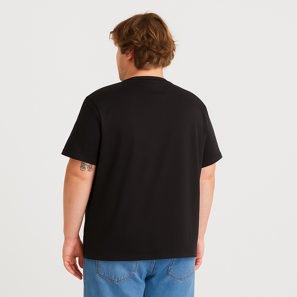 Matte Black Cotton Tee Shirt