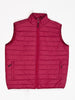 Hot Maroon Sleeveless Puffer Gilet Jacket