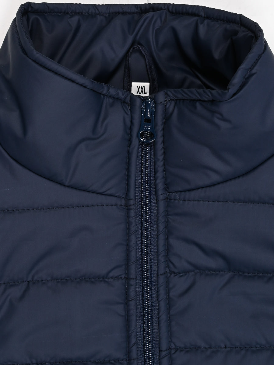 Navy Blue Sleeveless Puffer Gilet Jacket