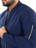 Men Navy Blue Bomber Jacket