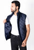 Load image into Gallery viewer, Men blue Diamond Quilted Puffer Jacket