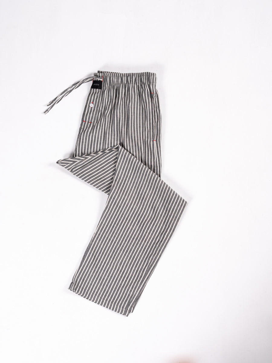 Men’s Grey & Cream Striped Cotton Pajama