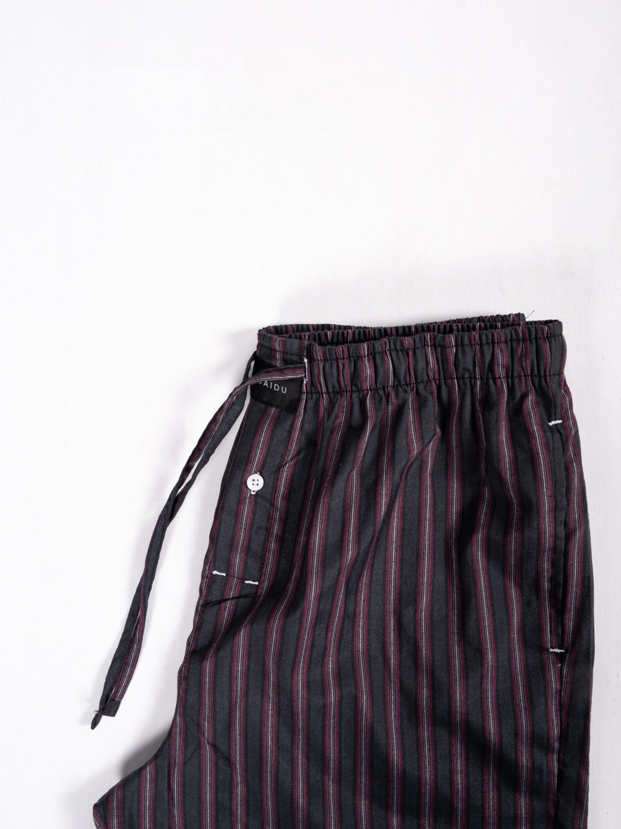 Men Classic Charcoal & Maroon Lining Cotton Pajama