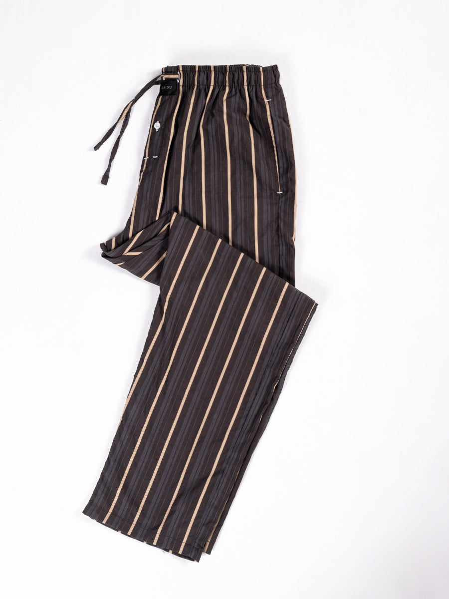 Men’s Cozy Brown & Cream Striped Pajama