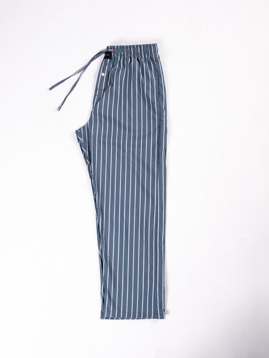Men’s Teal & White Striped Cotton Pajama