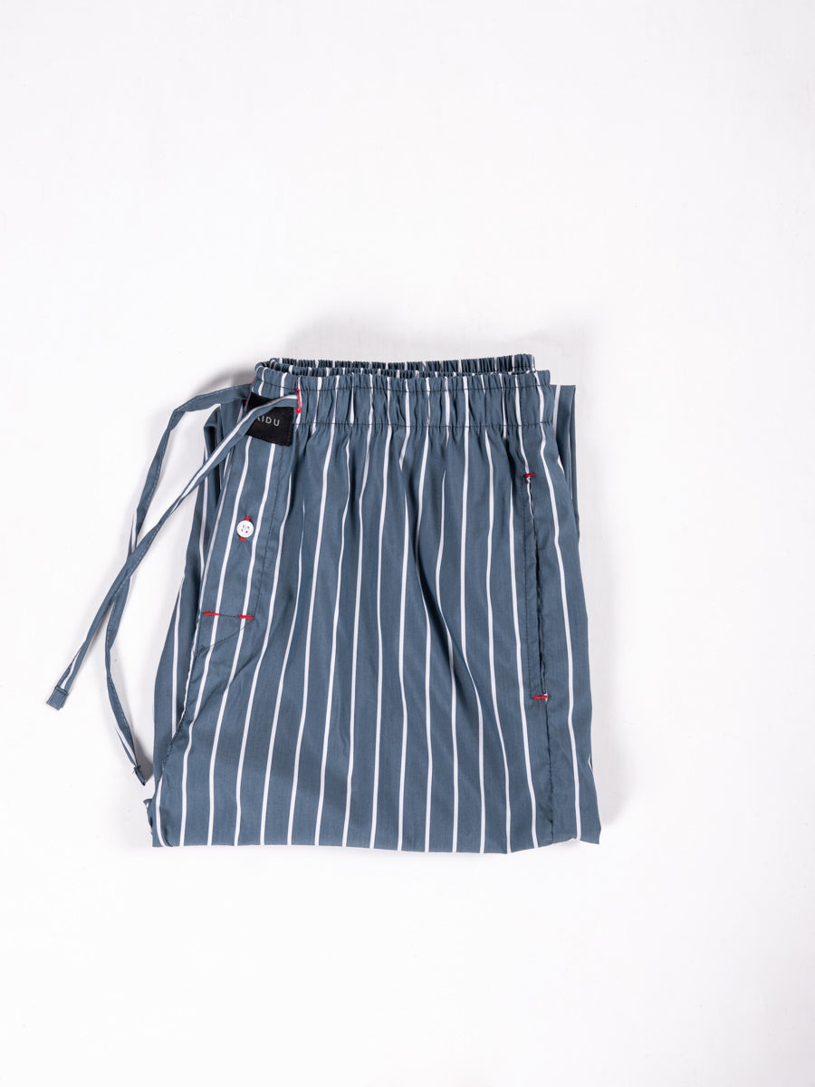 Men’s Teal & White Striped Cotton Pajama