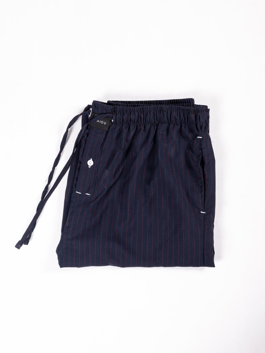 Men Blue & Brown Lining Cotton Pajama