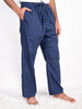 Men Soft Navy & White Plaid Cotton Sleep Pajama