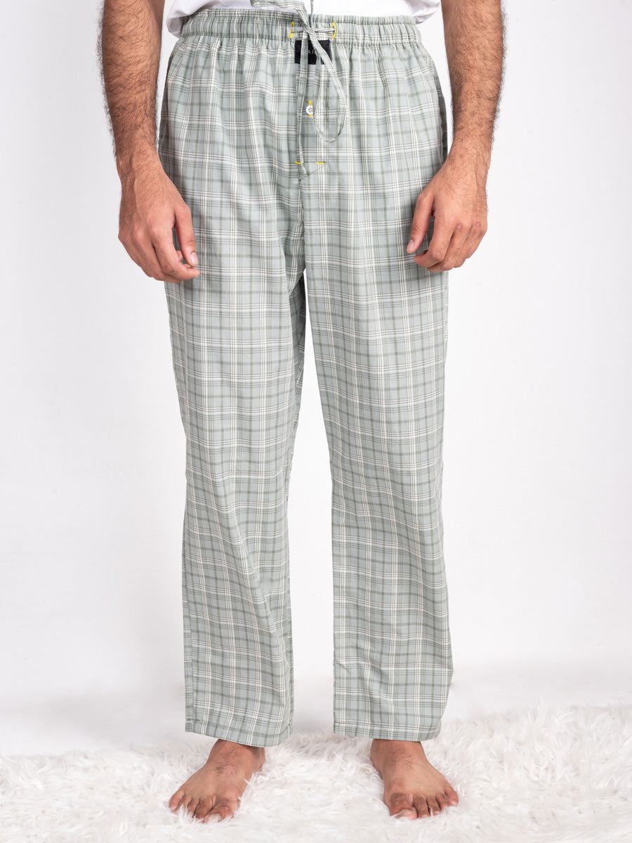 Men Green Breeze Box Check Cotton Pajama