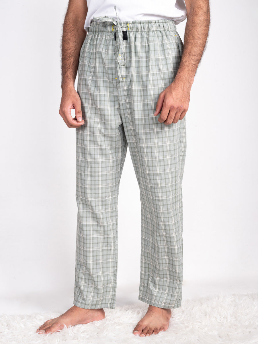 Men Green Breeze Box Check Cotton Pajama
