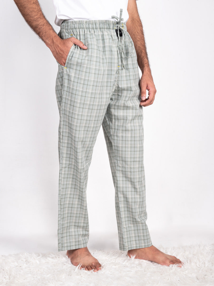 Men Green Breeze Box Check Cotton Pajama