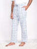Men Soft White Mix Lining Check Cotton Pajama