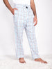 Men Soft White Mix Lining Check Cotton Pajama