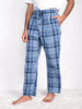 Men Two-Tone Blue Grid Pattern Cotton Pajama
