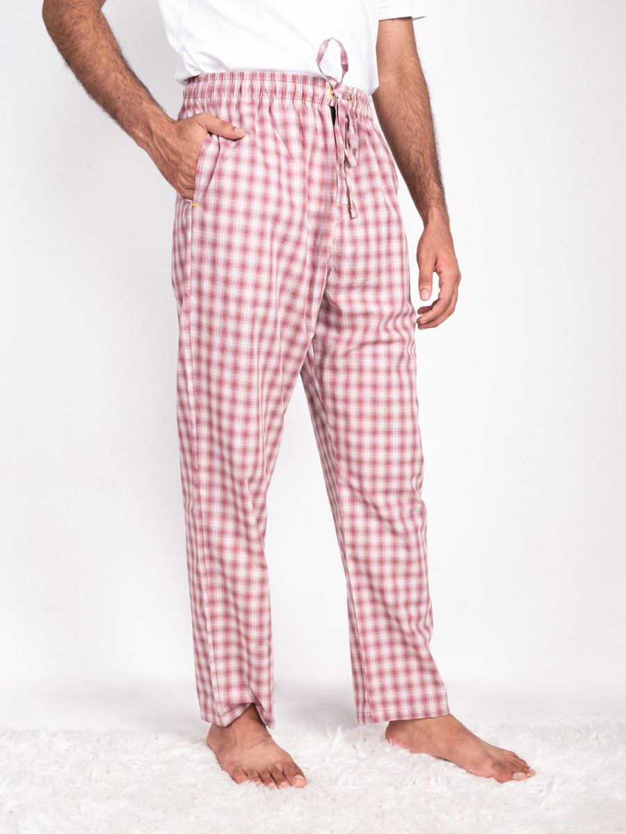 Men Classic Pixel Check Cotton Pajama