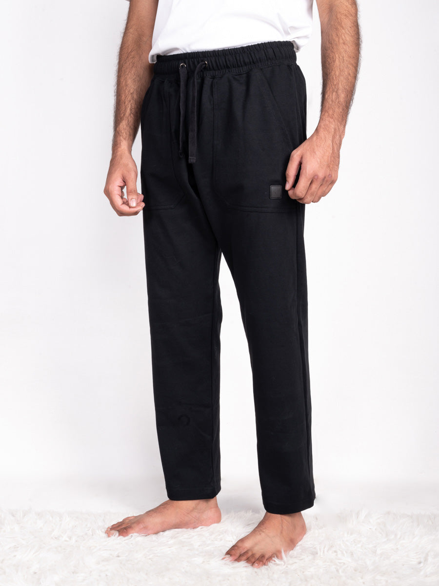 Pure Black Flex  Cotton Jersey Pajama