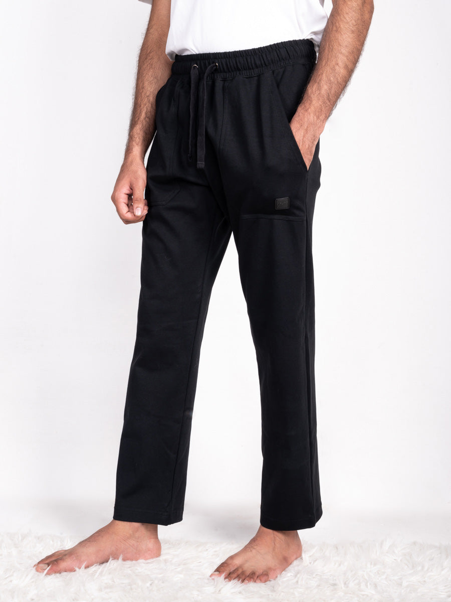 Pure Black Flex  Cotton Jersey Pajama