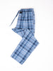 Men Two-Tone Blue Grid Pattern Cotton Pajama