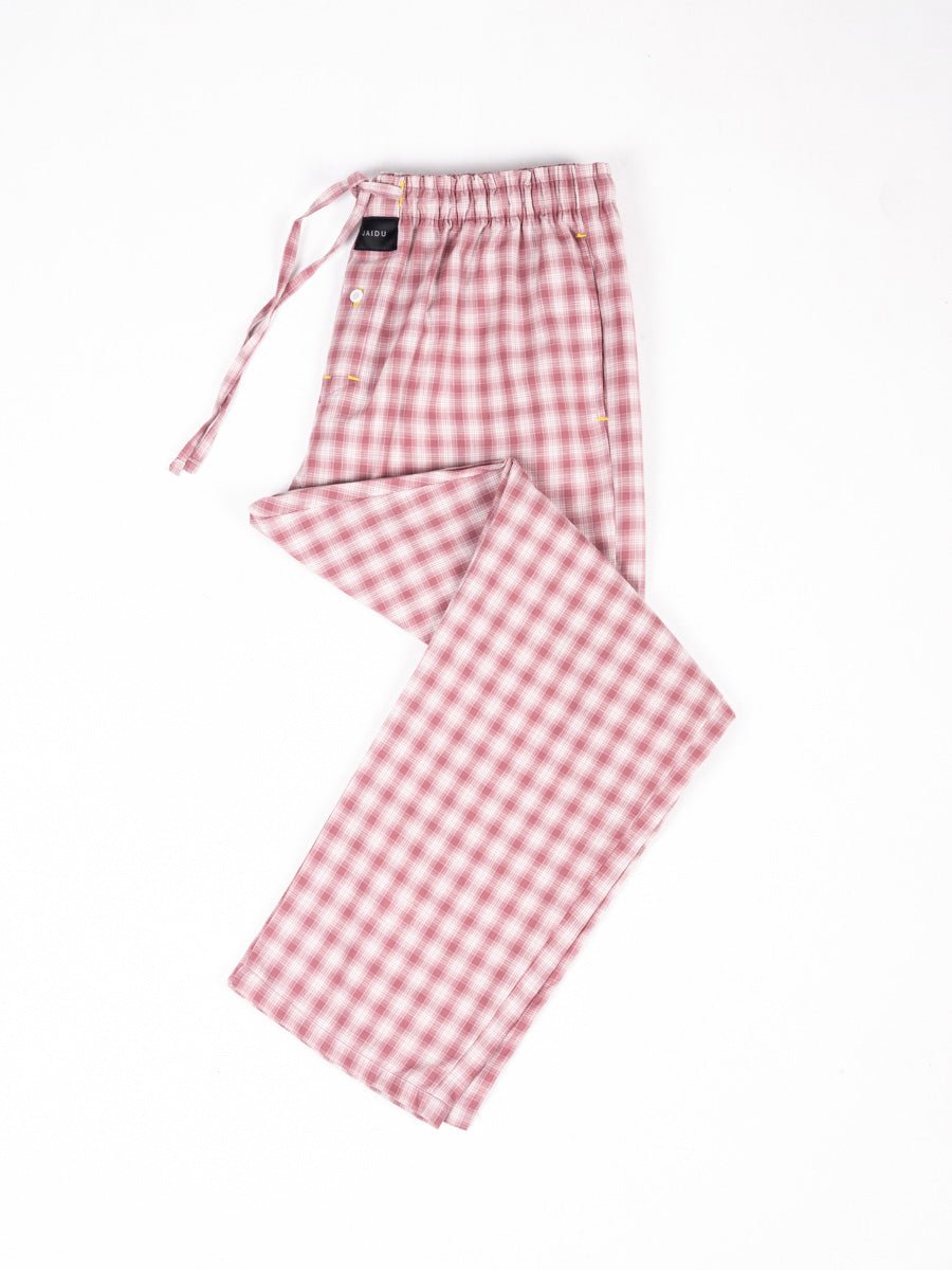 Men Classic Pixel Check Cotton Pajama