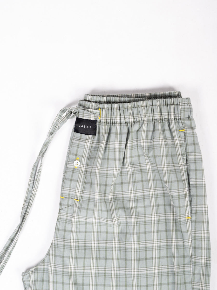 Men Green Breeze Box Check Cotton Pajama