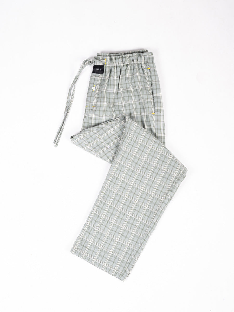 Men Green Breeze Box Check Cotton Pajama
