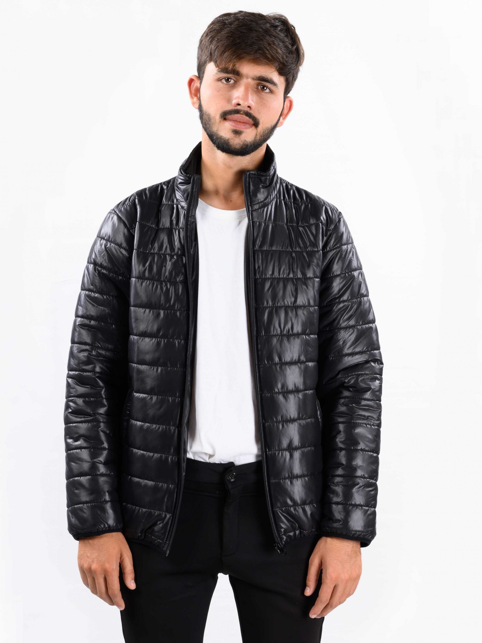 Men black Quilted Puffer Jacket