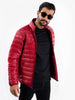 Load image into Gallery viewer, Stand up Collar Red Quilted Puffer Jacket