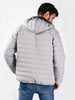 Load image into Gallery viewer, Men Grey/Black Hooded Puffer Jacket