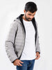 Load image into Gallery viewer, Men Grey/Black Hooded Puffer Jacket