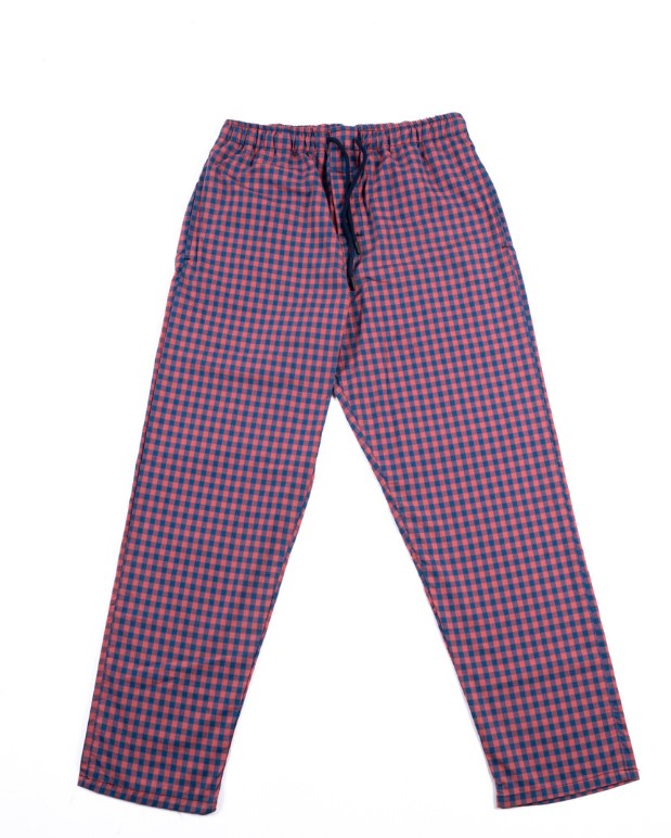 Blue & maroon Plaid Cotton Relaxed Pajama