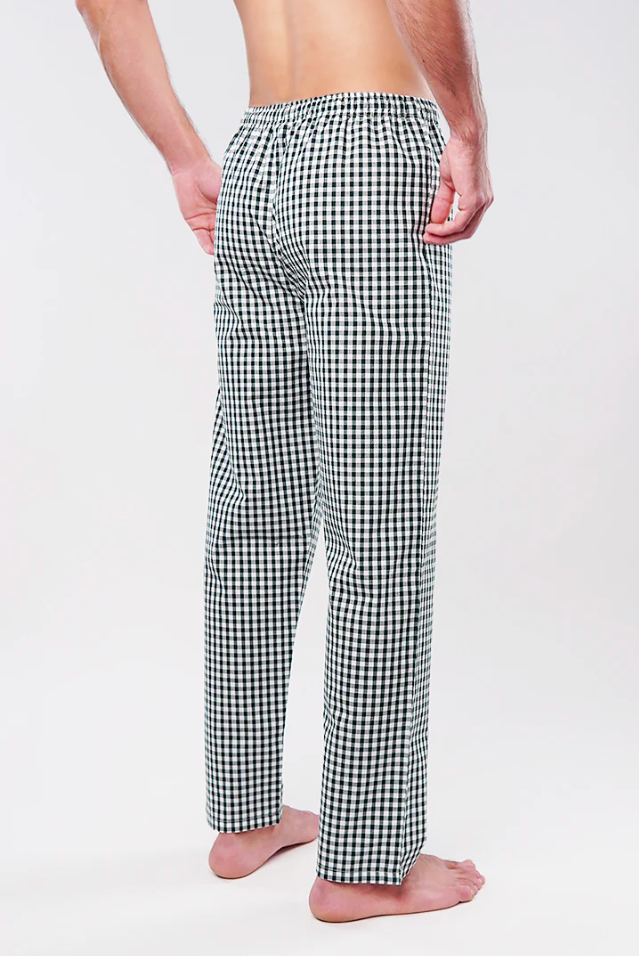 Men Soft Black & White Box Checked Cotton Pajama