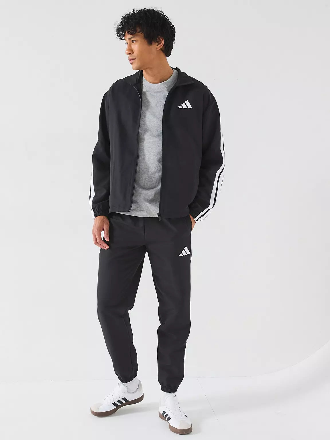 Men's Sportswear Basic 3 Stripes Woven Tracksuit - Black