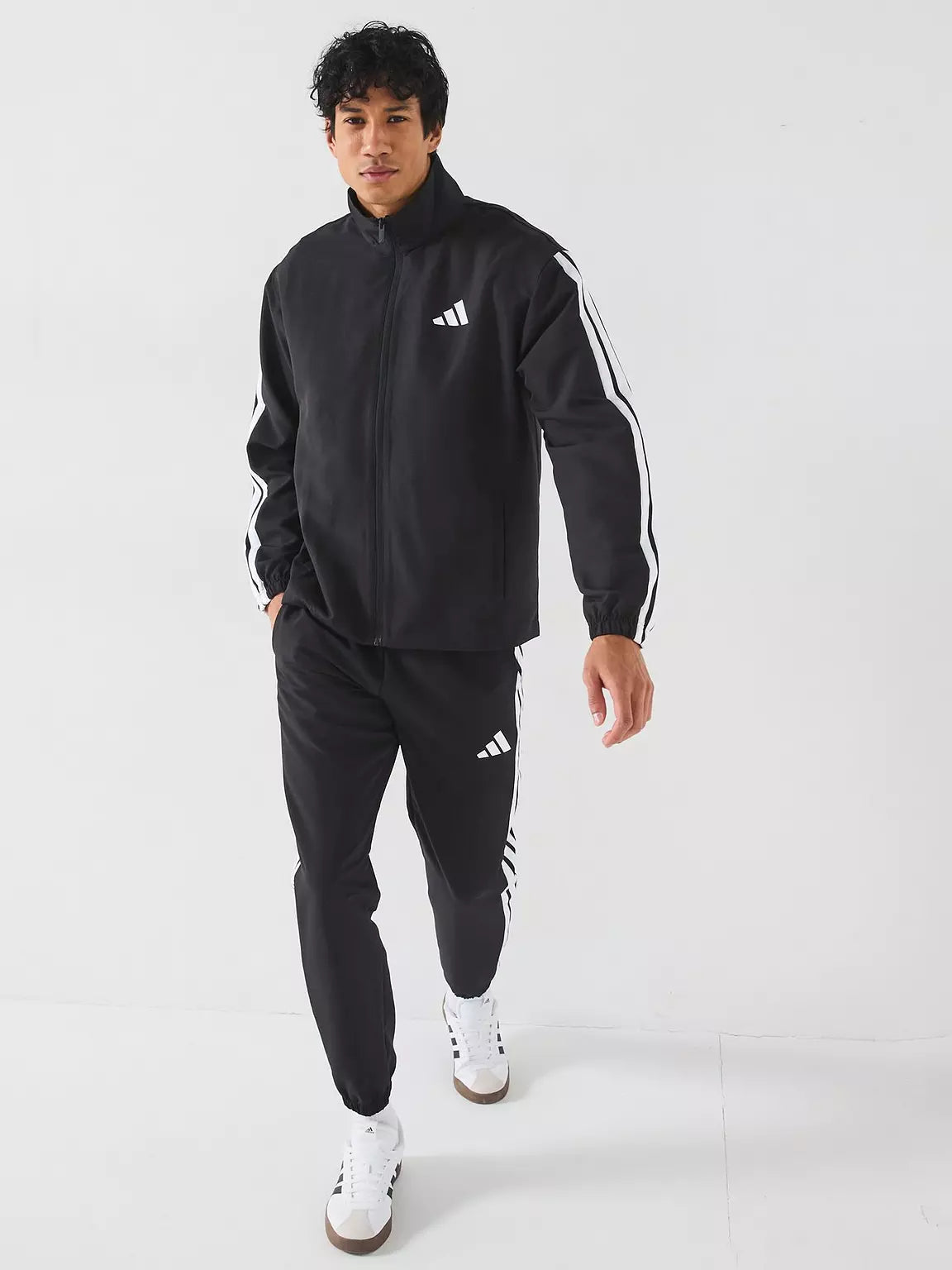 Men's Sportswear Basic 3 Stripes Woven Tracksuit - Black