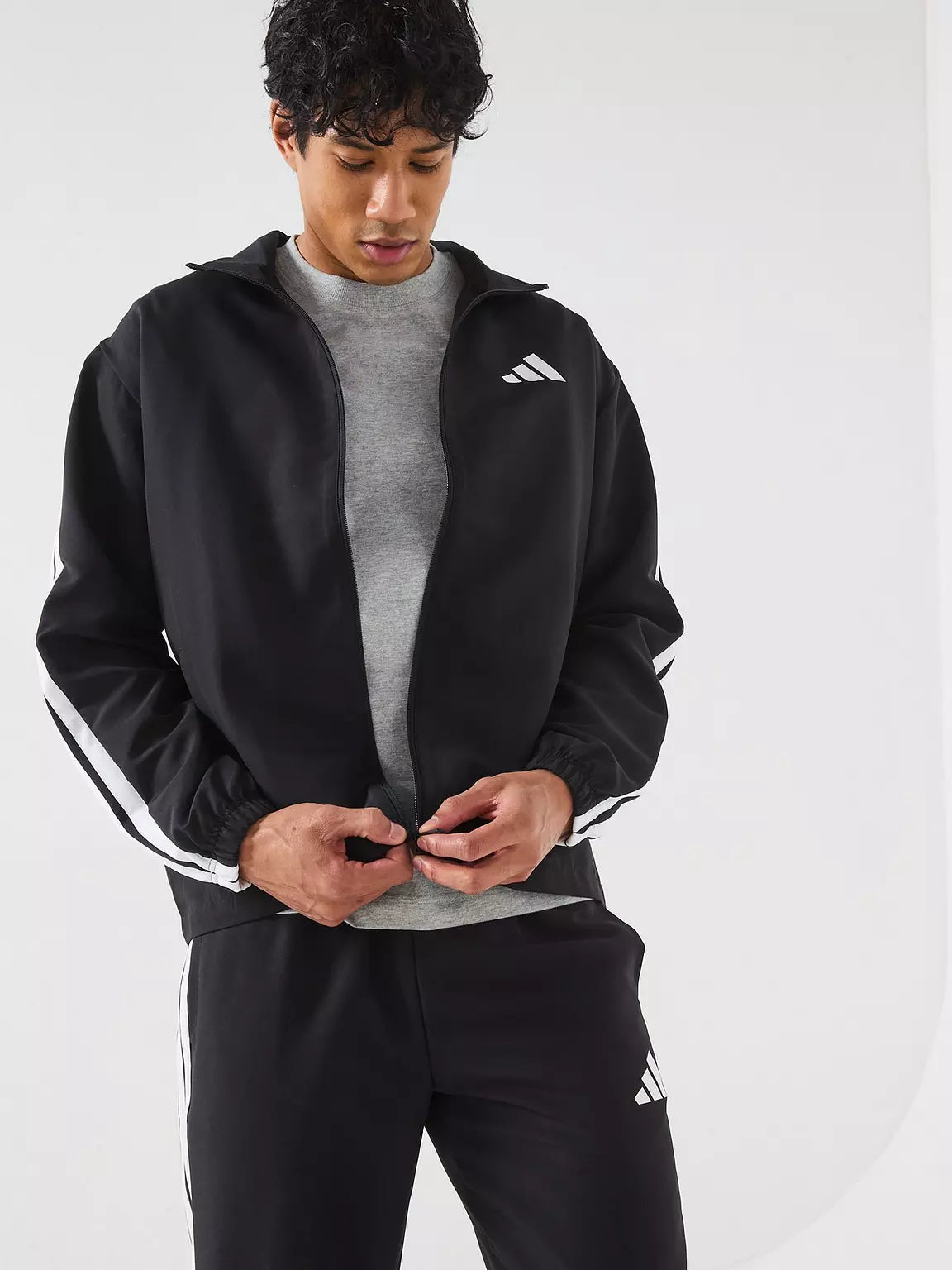 Men's Sportswear Basic 3 Stripes Woven Tracksuit - Black
