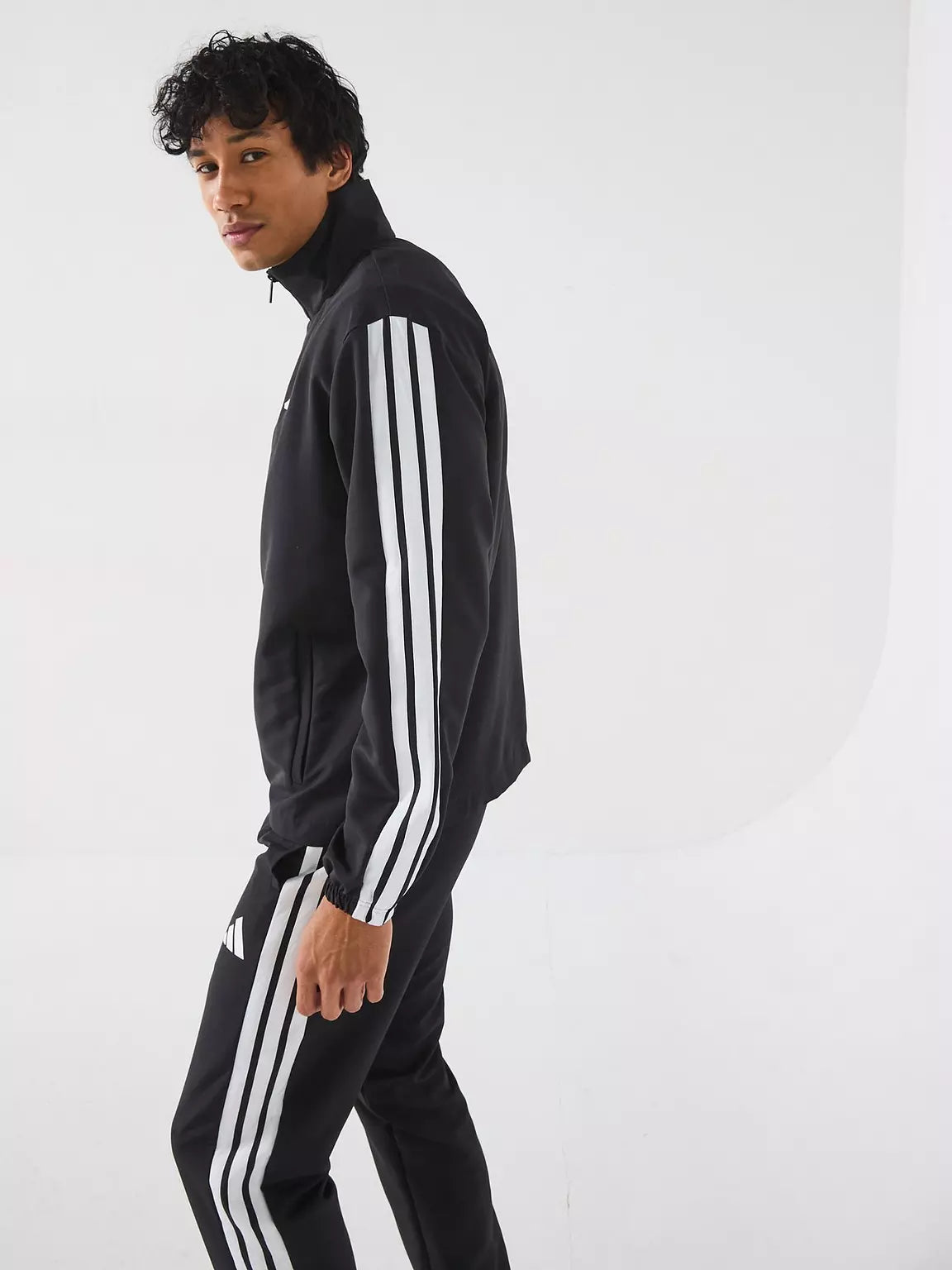 Men's Sportswear Basic 3 Stripes Woven Tracksuit - Black