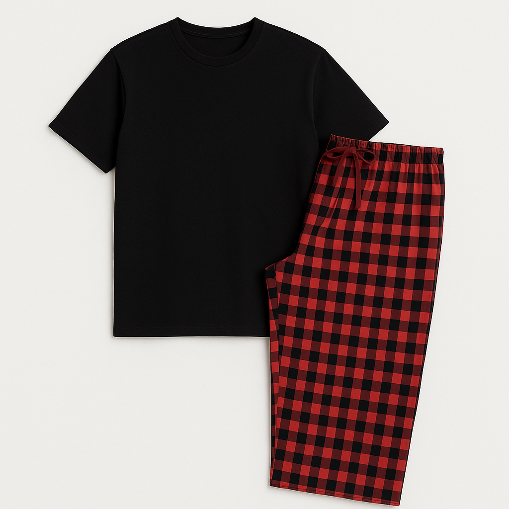 Classic Red & Black Check Cotton Relaxed Pajama