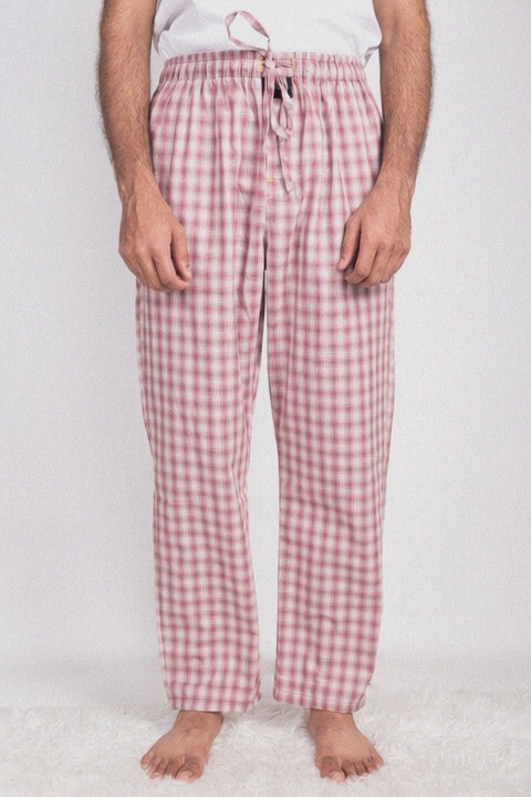 Men Classic Pixel Check Cotton Pajama