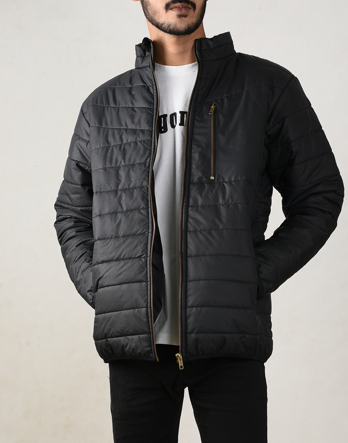 Jet Black Zipper Full Sleeves